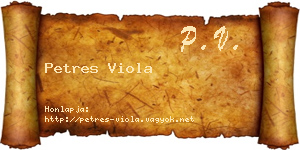 Petres Viola névjegykártya
