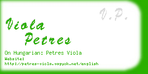 viola petres business card